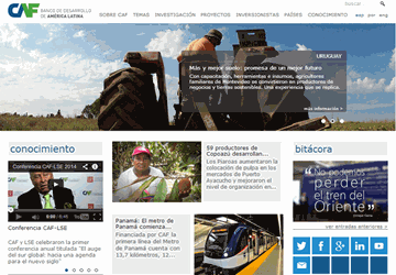 Felicidades a CAF - banco de desarrollo de América Latina -por su nueva imágen en la web
